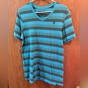 Hurley striped v-neck tshirt. Medium.